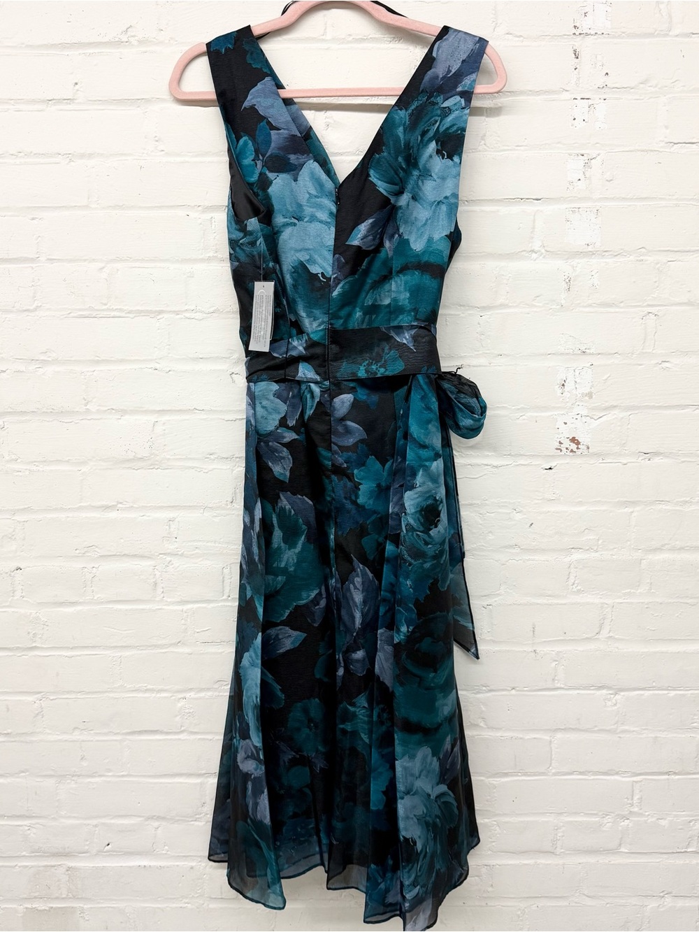 NWT Alex Evenings Blue Printed Midi Yoryu Sleeveless Dress Size 12 - Picture 10 of 10